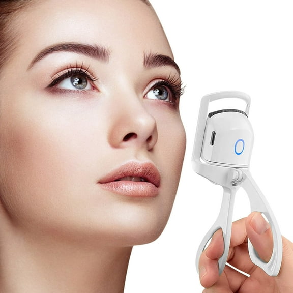 Heated Eyelash Curler, 5s Quick Heat-Up Lash Curler, 24H Long-Lasting Natural Curl, Rechargeable Electric Eyelash Curler with Adjustable Temperature & Anti-Burn Safety White