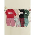 thumbnail image 3 of BemeyourBBs Toddler Boy Christmas Outfit Santa Long Sleeve Sweatshirt Plaid Pants, 3 of 8