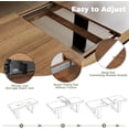 thumbnail image 6 of LAZZO Farmhouse Rustic Extendable Dining Table, 70.9"-86.6" Rectangular Wooden Kitchen Table for 6-10, Brown, 6 of 9