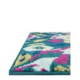 thumbnail image 4 of Unique Loom Hyacinth Bloom Rug ,Runner,2' 0" x 6' 1" Teal Modern Floral Bathroom Hallway Mud Room, 4 of 5
