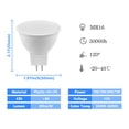 thumbnail image 4 of Foco LED MR16 GU5.3 de baja presión, lámpara de luz diurna blanca cálida, 12V CA/CC, 3W, 5W, 6W, 7W, ángulo de luz de 120 grados, 12 unidades, 4 of 4