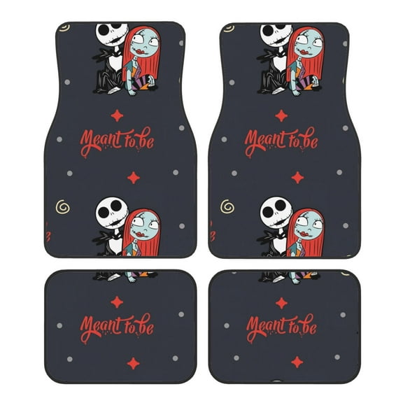 Gokiu The Nightmare Before Christmas Car Floor Mats Set of 4 Universal Fit Automotive All-Weather Mats with Non-Slip Rubber Backing for SUV, Sedan, Van Car Accessories