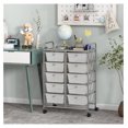 thumbnail image 2 of Moccha 10-Drawer Rolling Storage Cart - Under Desk Storage Drawers with wheels for Art Supply Paper Salon, Scrapbook Paper Tools, Mobile Utility Cart for Classroom, Clear, 2 of 8