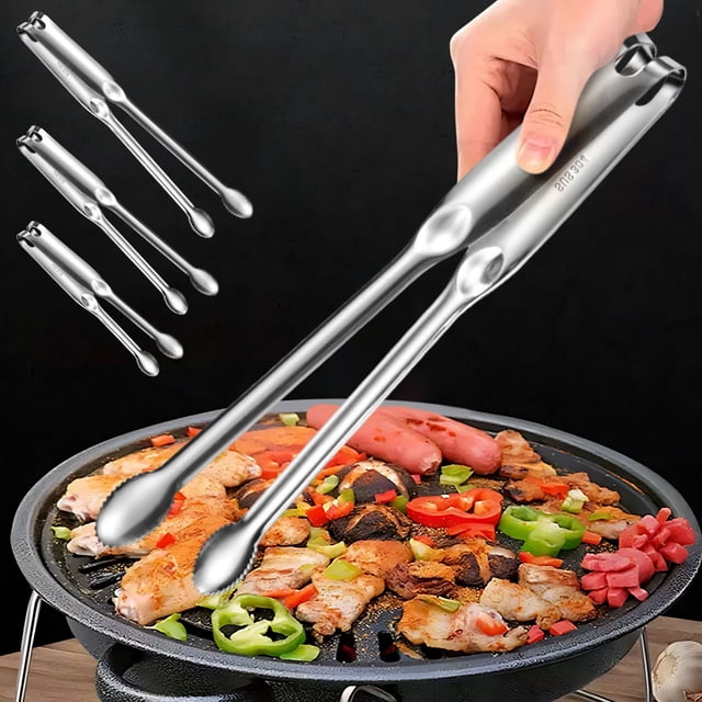 Pinzas de Acero Inoxidable para Barbacoa con Mecanismo de Bloqueo - Pinzas Dentadas para Asar Carne | Pan | Hornear y Cocinar Al Aire Libre - Pinzas para Alimentos de 30 Cm
