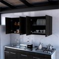 thumbnail image 3 of Pemberly Row Modern Wall Cabinet Two Shelves Engineered Wood Black, 3 of 7