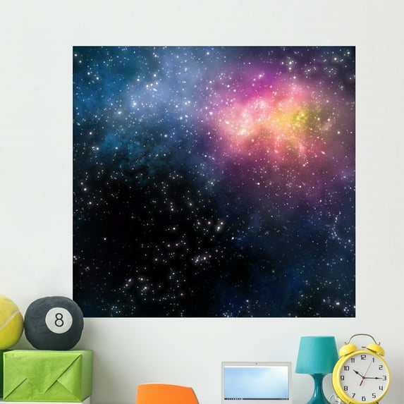 Starry Deep Outer Space Wall Mural by Wallmonkeys Peel and Stick Graphic (48 in W x 46 in H) WM348018