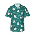 thumbnail image 2 of Xecao Love Dog print Hawaiian shirt - a stylish short-sleeve button-down for men, perfect for casual beach and tropical outings., 2 of 9