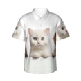thumbnail image 1 of Balery Cute Kittens And Puppy Camisas hawaianas de manga corta para hombre, camisas playeras de corte holgado, camisas de vacaciones con botones,Small, 1 of 7