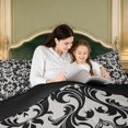 thumbnail image 4 of Erosebridal Black Damask Full Size Comforter Sets,Nature Art Bedding Comforter Set,3 Pieces,1 Comforter and 2 Pillowcases,Black Reversible, 4 of 7