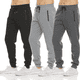 thumbnail image 2 of Pantalones deportivos para hombre, paquete de 3 pantalones deportivos de forro polar para entrenamiento deportivo activo para hombres y mujeres con bolsillo con cremallera y cordón, 2 of 5