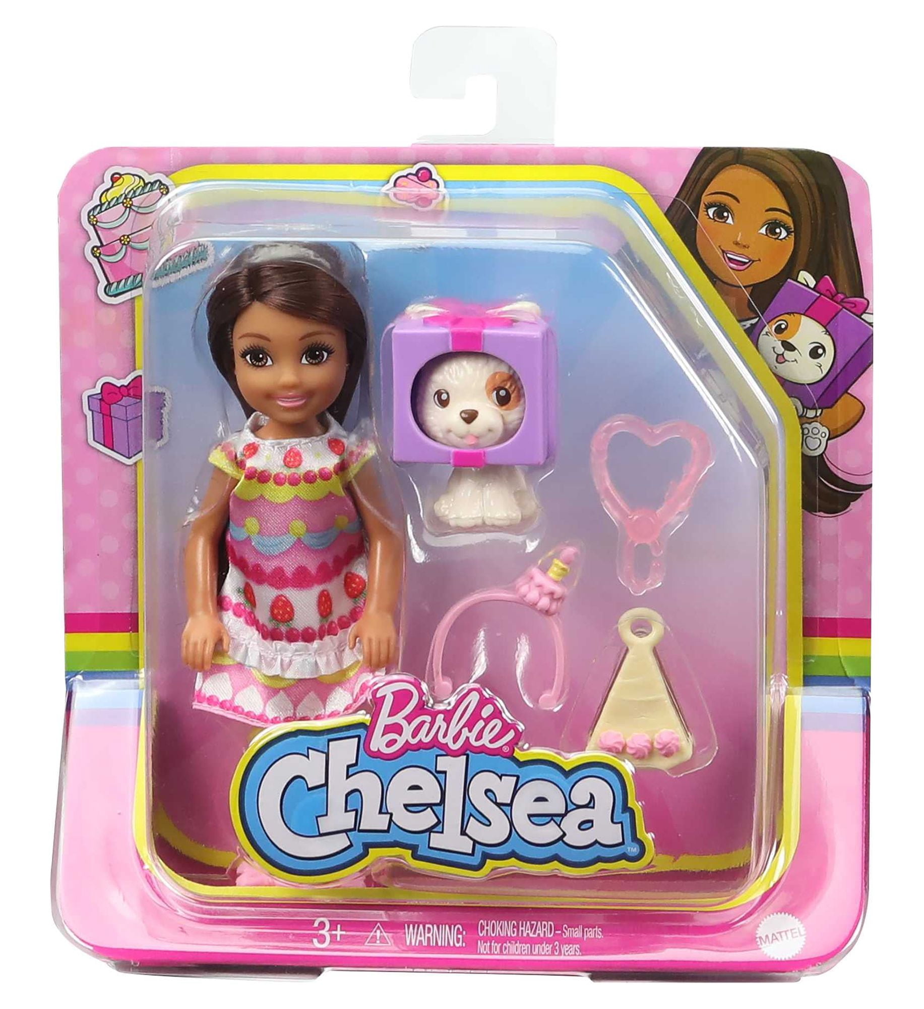 Barbie Club Chelsea Puppe – Brünett Im Avocado-Kostüm – Mit Kätzchen & Schlüsselband – Spielzeug Für Kinder Ab 3 Jahre