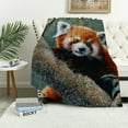 thumbnail image 4 of RKSupls Christmas Throw Blanket, Playful Red Panda Soft Flannel Blanket, Fuzzy Warm Cozy Happy New Year Blanket for Couch Bed Home Decor, 60*80in, 4 of 7