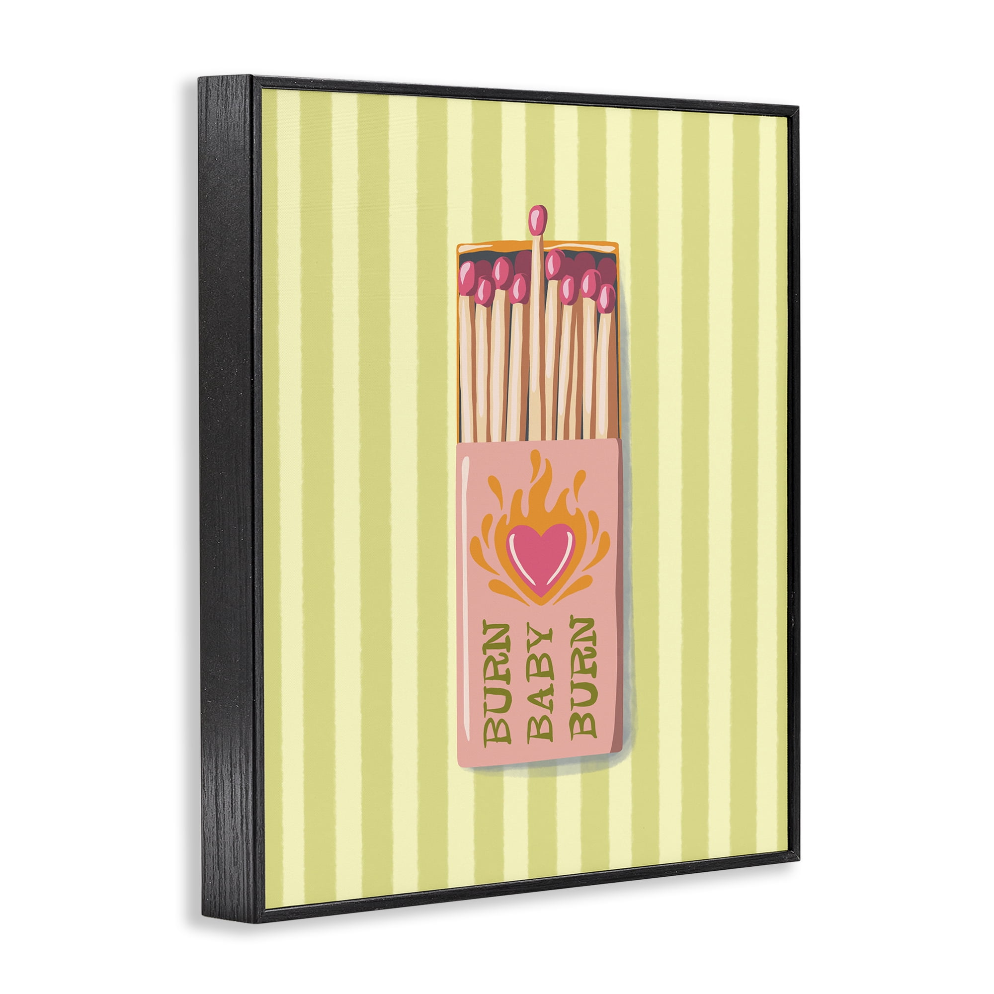 Burn Baby Matches Black Framed Giclee Art, design by Elyse Anastacia