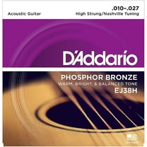 D'Addario EJ38H Phosphor Bronze Acoustic Guitar Strings, High Strung/Nashville Tuning, 10-27