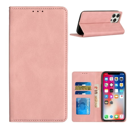 Leather Folio Wallet Case for iPhone 8 Plus / 7 Plus - Pink