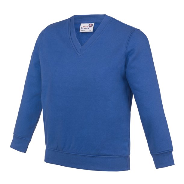 AWDis Academy - Sudadera con cuello en V para el colegio para niños (Paquete de 2) (Azul eléctrico)