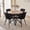 Black Comfortable Chairs, variant on 5 Piece Round Dining Table Chairs Set for 4 - Mid-Century Modern Oak Kitchen Table with 4 Blue Velvet Chairs, Coffee Table & Chair with Black Metal Legs for Dining Living Room, Apartment