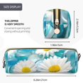 thumbnail image 3 of Disketp Daisy Flowers Estuche de Lápices de Cuero con Cierre, Estuche Compacto para Papelería, Bolígrafos y Accesorios Pequeños, 3 of 7