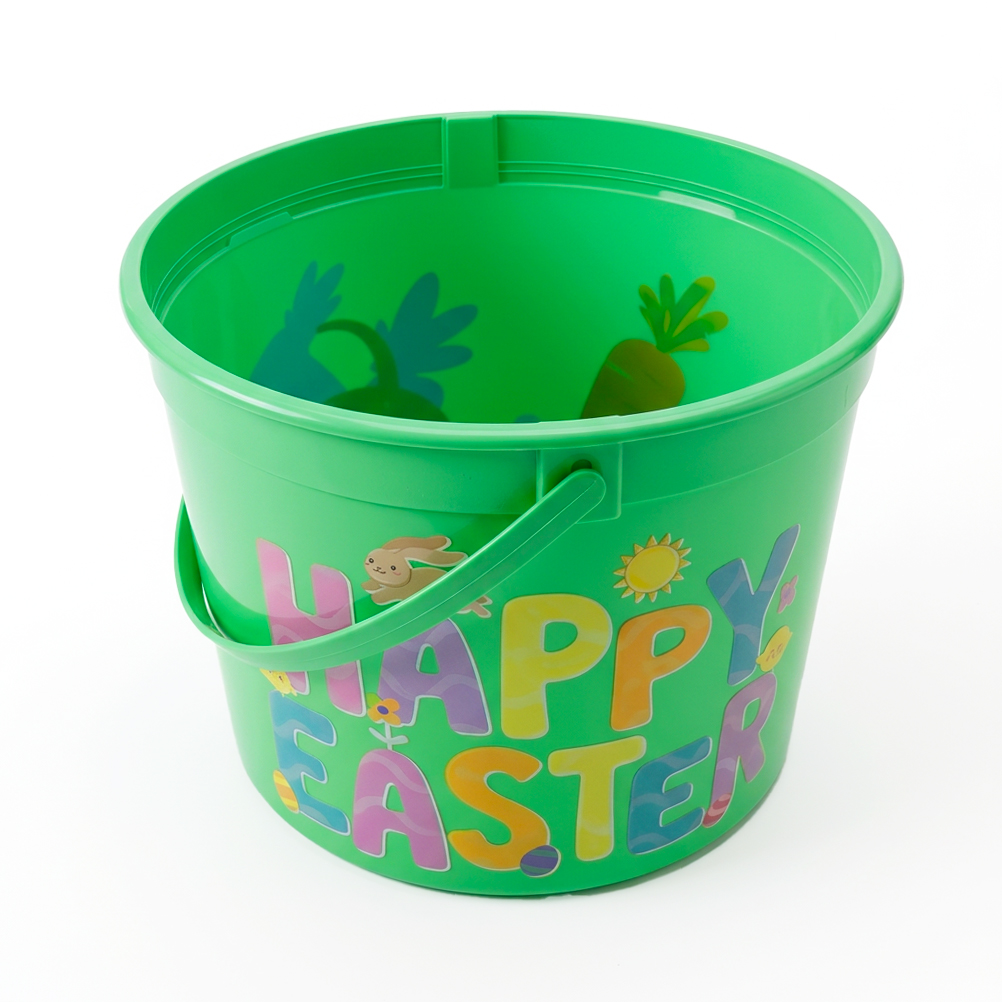 5-Quart Plastic Easter Bucket, Happy Easter