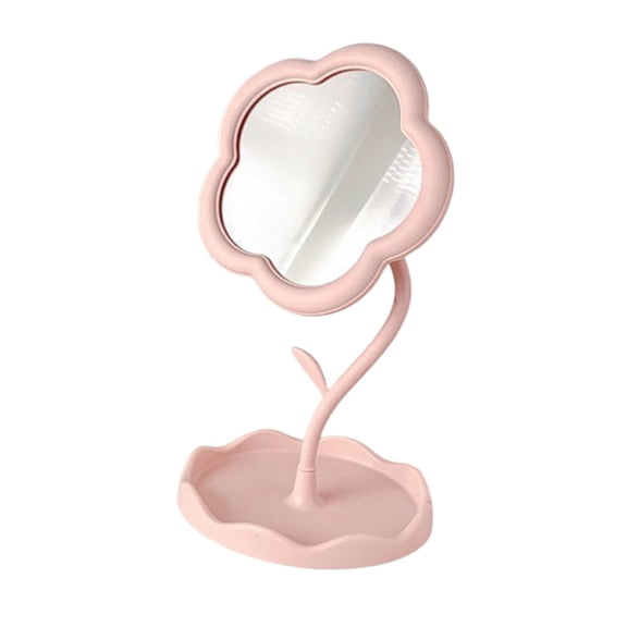Cute High-definition Versatile Detachable Beauty Mirror Dressing Mirror Makeup Mirror Sunflower Shaped PINK