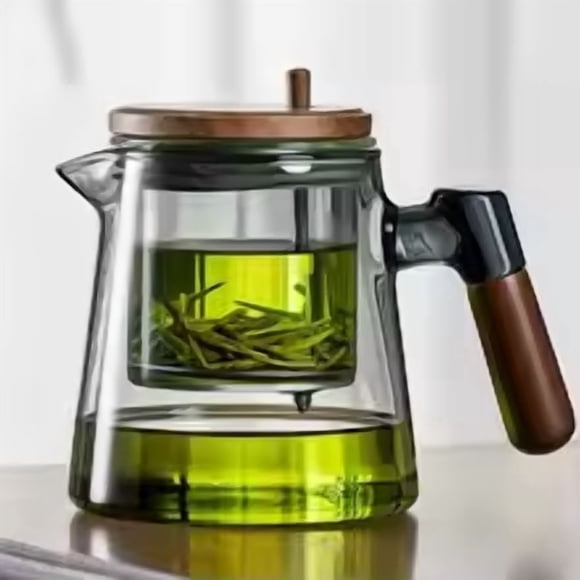 Théière Infuseur à Thé en Verre 650 ml Résistante à la Chaleur Transparente Neuve