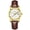 Women's model with rose gold case, white dial and brown leather strap, variant on Luminous Quartz Business Waterproof Men's Watch with Genuine Leather Strap
