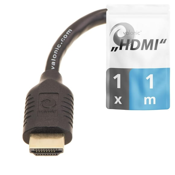 UTAH-HDMI Cable - 1m, 4k, Full HD, ARC, high Speed, Ultra HD, ethernet - for TV, PS4, Xbox, 30 AWG, Black