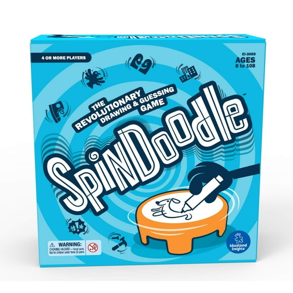 Educational Insights Spindoodle - Fun Board Games for Adults, Teens and Kids, Party Games for Family Game Night, Funny Quick Drawing Game, Guess The Sketch, Groups of 4 A