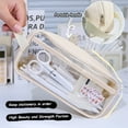 thumbnail image 4 of Clear Mesh Pencil Case, Portable Pen Organizer, 6 Slot Design, Transparent Plastic Box, for Desk Learning Group, Multifunctional Storage, Desk Accessory, Institute Supply, Workstation, Ihhxbz, 4 of 9