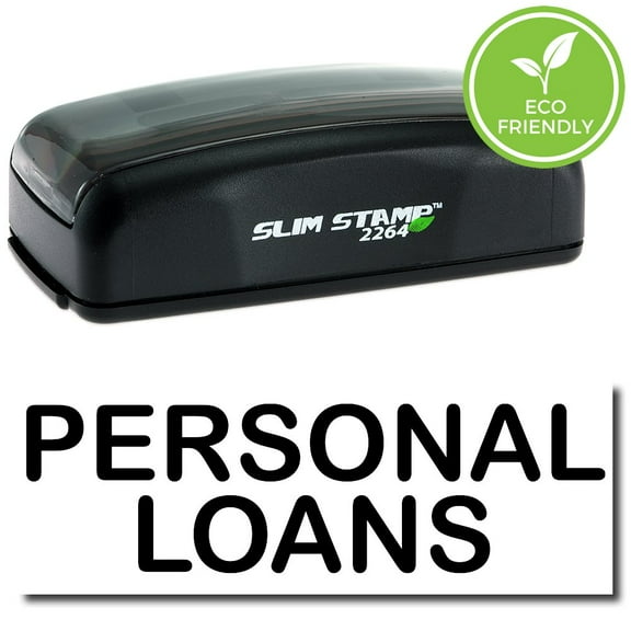 Large Pre-Inked Personal Loans Stamp with Black Ink