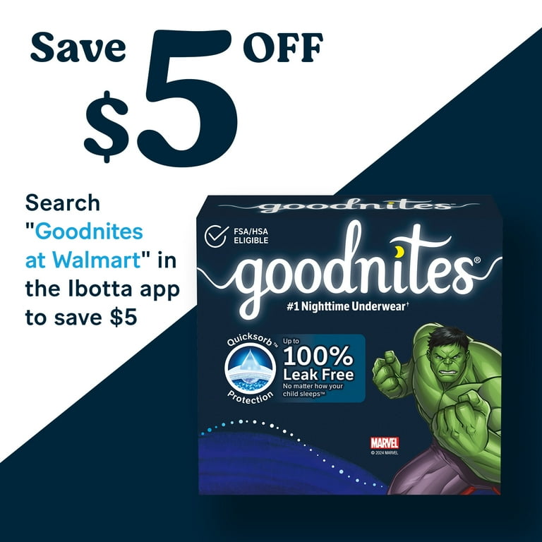 goodnites XXL 12枚入り 男の子用 Goodnites Bedwetting Underwear for Boys, Size XXL (120-165