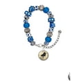 thumbnail image 2 of Delight Jewelry Silvertone Domed Music - Piano Blue Paw Print Bead Bracelet, 7"+2", 2 of 4