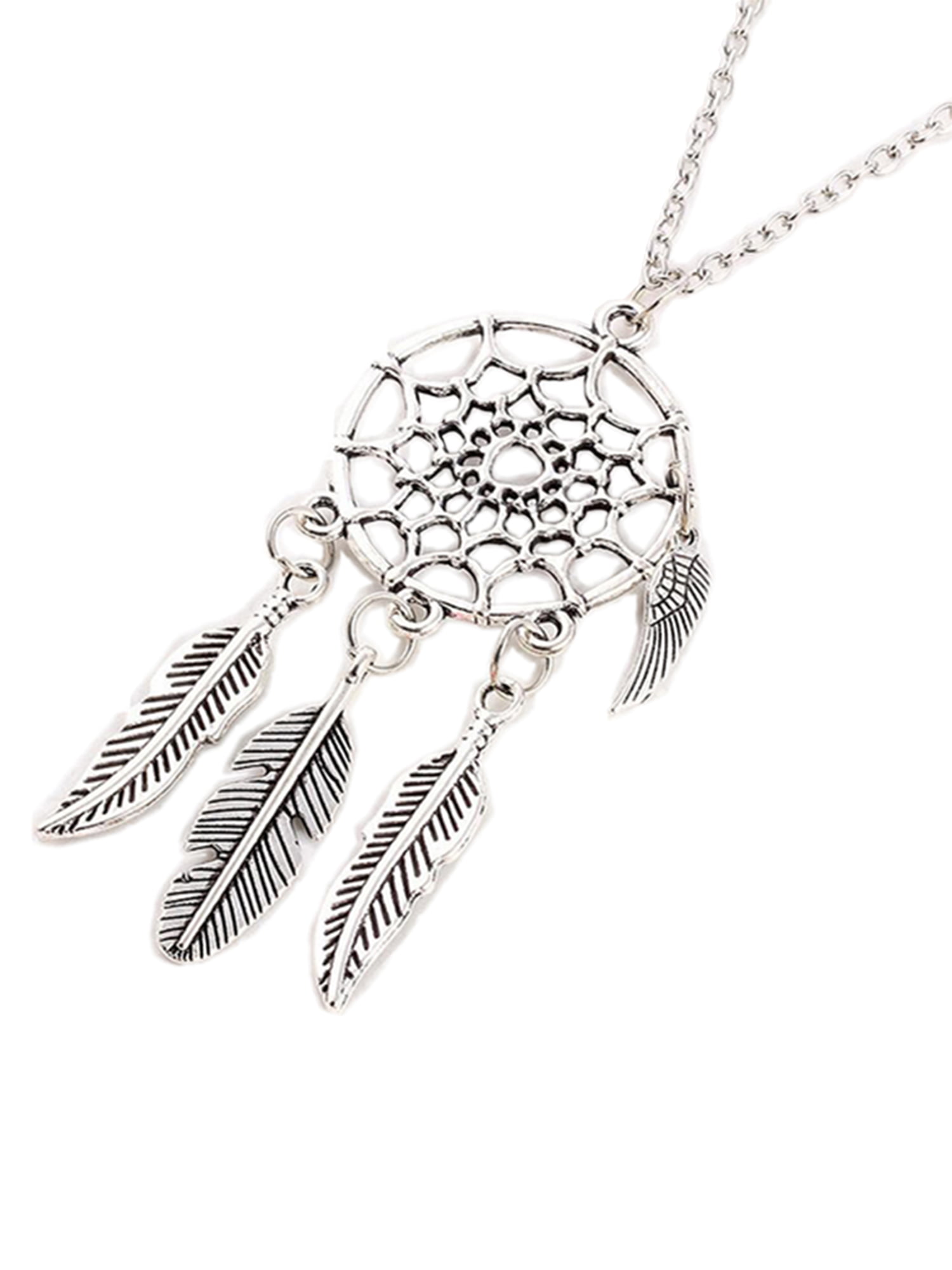 925 Sterling Silver 2.5" Dream Catcher Vintage Style Women Fashion Necklace 