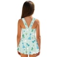 thumbnail image 2 of Xixirimido Cartoon Dinosaurs Print Girls Swimsuits One Piece Sleeveless Swimwear with Skirt Modest Bathing Suit with Built-in Shorts Beach Vacation Swim Dress, 3-4 Years, 2 of 7
