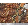 thumbnail image 2 of Soimoi Orange Cotton Cambric Fabric Leopard & Snake Animal Skin Decor Fabric Printed Yard 58 Inch Wide, 2 of 3