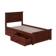 thumbnail image 3 of AFI Madison Twin Wood Platform Bed with Matching Footboard & Storage Drawers, Walnut, 3 of 6