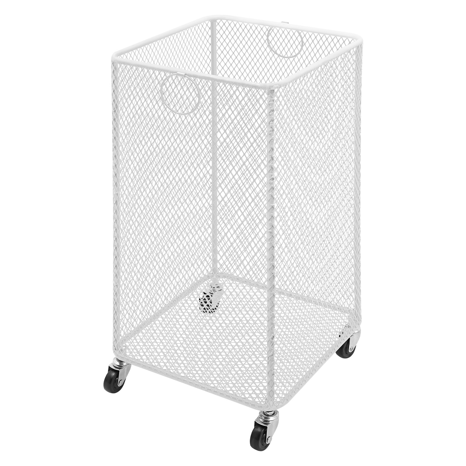 30*30*55cm Modern Laundry Basket with Wheel Rolling Laundry Basket Laundry Basket Cart Iron White