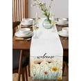 thumbnail image 2 of Farmhouse Florals Burlap Cotton Table Runner 13x72 Inches Long, Watercolors Spring Botanical Wildflowers Farmhouse Table Runners, Outdoor Dining Tablecloths Decor for Baby Shower/Party/Wedding, 2 of 6