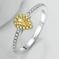 thumbnail image 6 of Square Cut Pear Cut Women's Yellow AAA CZ 925 Silver Wedding Party Ring Size 4-9, 6 of 6