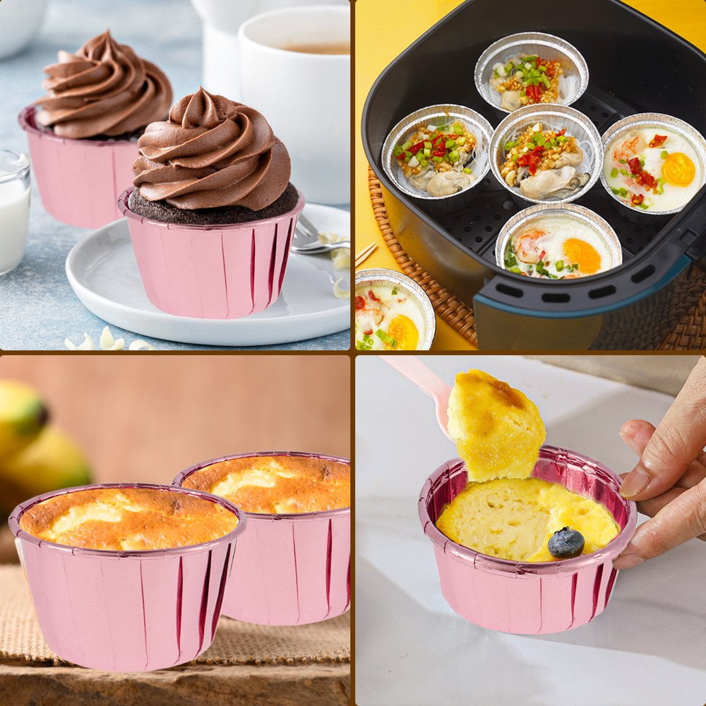 100Pcs Cupcake Liner Aluminum Foil Baking Cup Non-Stick Mini