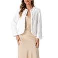 thumbnail image 1 of Abrigo de piel sintética de invierno INSPIRE CHIC para mujeres, con mangas largas, bolsillos, botones de perla, cárdigan esponjoso y exterior recortado, 1 of 1