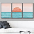 thumbnail image 3 of wall26 Framed Canvas Print Wall Art Set Mid-Century Ocean Sunset Sun Horizon Nature Abstract Illustrations Modern Art Bohemian Decorative for Living Room, Bedroom, Office - 16"x24"x3 White, 3 of 5