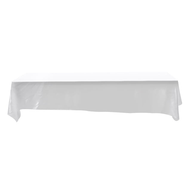 Housse de Table en Nappe ZPSHYD 145x320cm, Couverture de Table en Nappe de Forme Rectangulaire, Décoration de Fête de Mariage de Banquet Résistante aux Taches (Blanc)