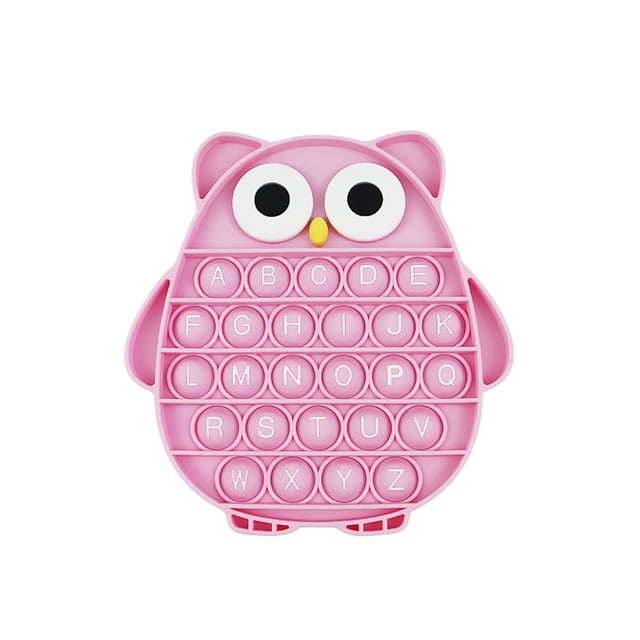 Gupgi Push Pop Bubble Fidget Sensory Toy Silicone Letters Alphabet Owl Shaped Decompression Toy