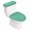 Teal, variant on Sage Green Solid Color Elastic Toilet Lid and Tank Covers Set, Minimalist Vintage Linen Texture Decorative Bathroom Decor, 2 Pcs Toilet Lid Cover and Toilet Tank Lid Cover with Elastic Bottom