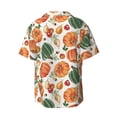 thumbnail image 6 of Lsque Autumn Pumpkins print Men's Cuban Collar Short Sleeve Shirt Summer Beachwear Casual Button Down Fashionable Vacation Leisure Shirt-Small, 6 of 7