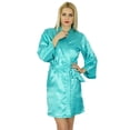 thumbnail image 1 of Bimba Women Short Satin Getting Ready Robe Bridesmaid Kimono Sleeve Coverup, 1 of 8