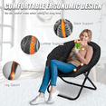 thumbnail image 4 of TANGJEAMER Folding Chair, Saucer Chair with Metal Frame, Comfy Moon Chairs for Bedroom, Living Rooms, Apartments, Garden and Courtyard  (Black), 4 of 7