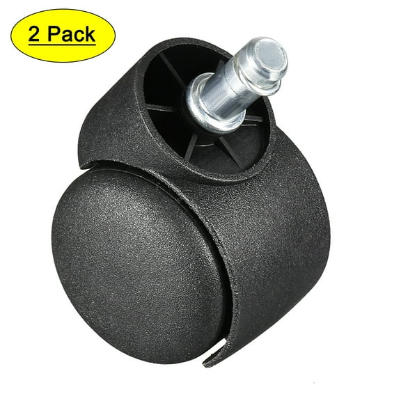 2Pcs 2-inch Office Chair Casters Nylon Twin Wheel,Universal 11mmx22mm Stem Mount