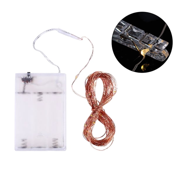 Wosthever Guirnalda con Clip para fotos de 10M, guirnalda de luces Led con USB, guirnalda con pilas, Año Nuevo, Navidad, fiesta en casa, decoración de Iluminación navideña cálido 5M Wosthever HA001434-02